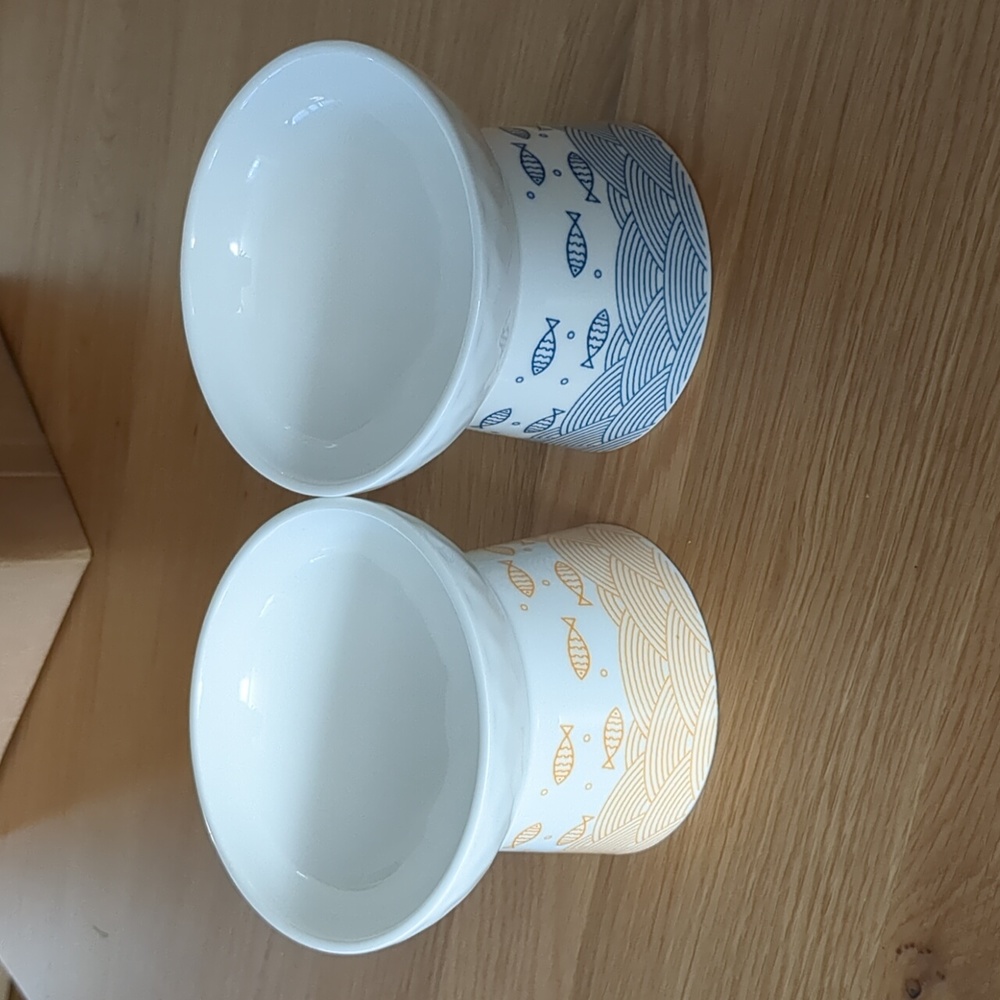 Raised cat dishes bowl set of 2